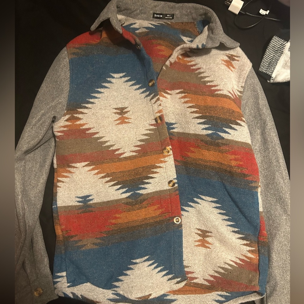 Southwestern Pattern Button-Up Jacket